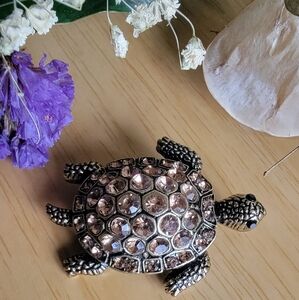 Sparkling Rhinestone Turtle Brooch /pendant